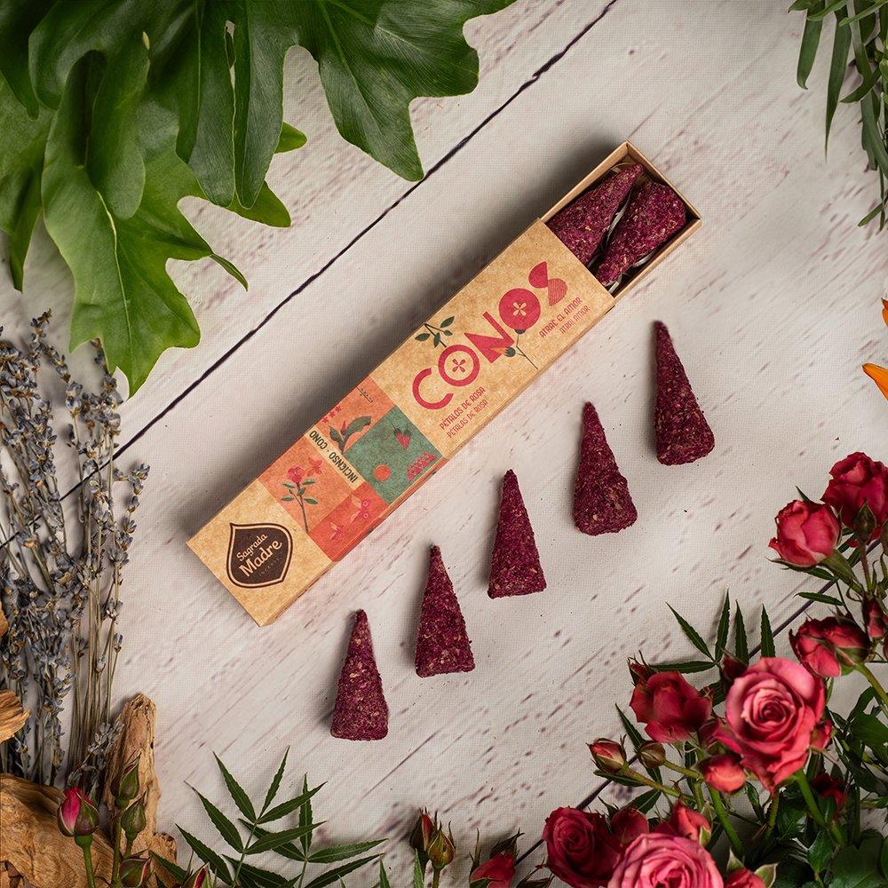 Sagrada Madre Incense Cones | Rose - Ember & Essence 