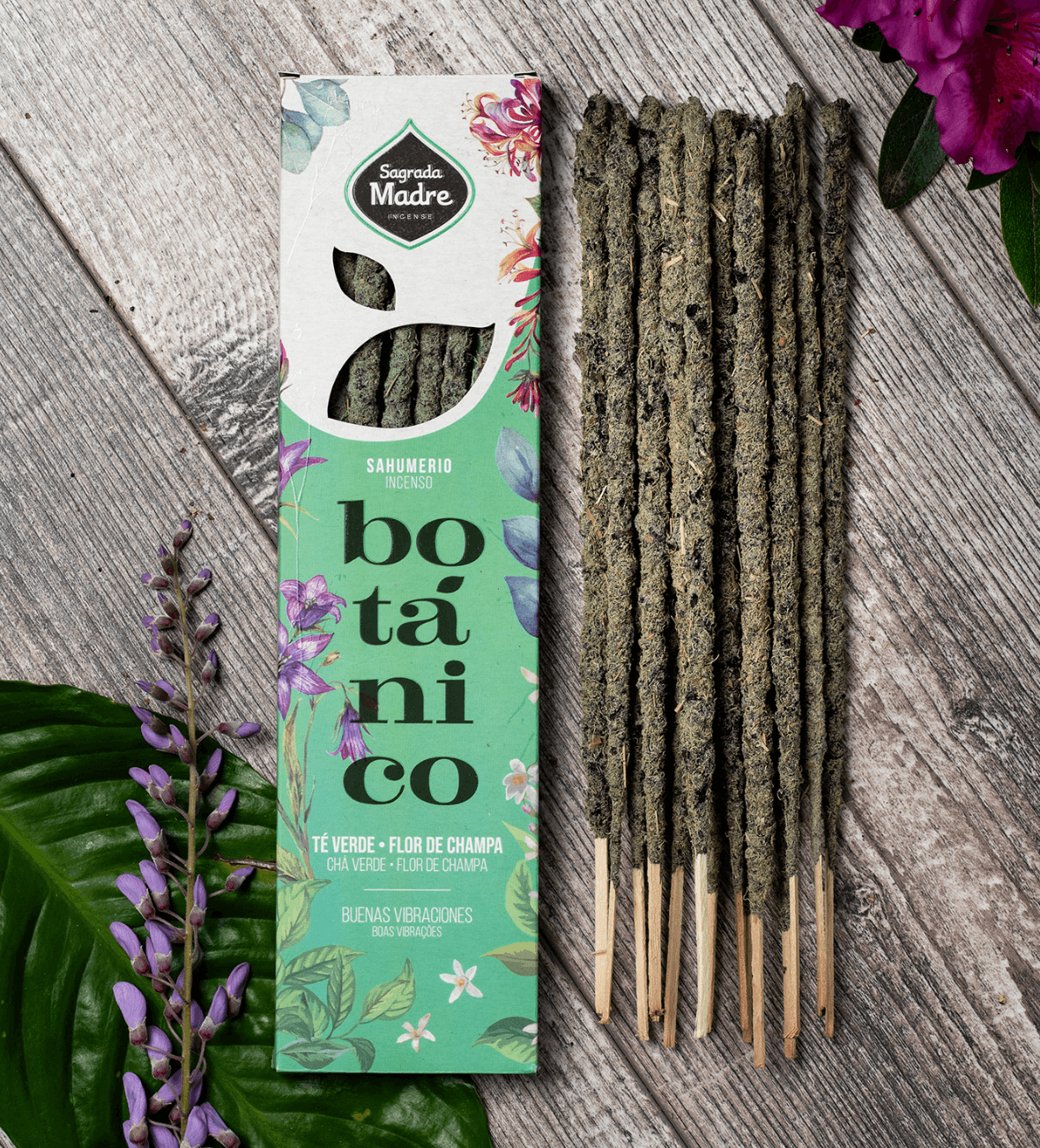 Sagrada Madre Botanical Incense Sticks | Green Tea Champa - Ember & Essence 